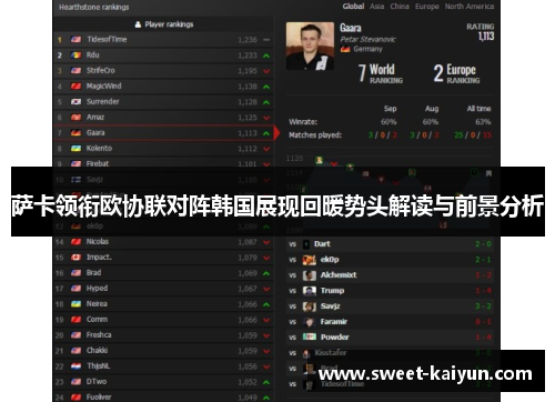 萨卡领衔欧协联对阵韩国展现回暖势头解读与前景分析